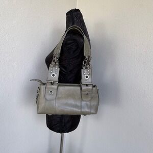 Urban Outfitters Silence + Noise Asymmetrical Buckle Biker Bag Green Y2K Edgy